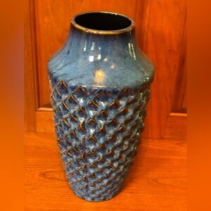 Blue Textured Ceramic Vase